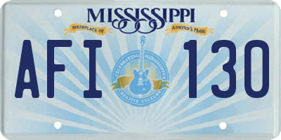 MS license plate AFI130