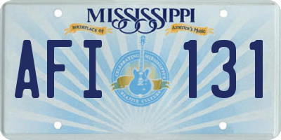 MS license plate AFI131