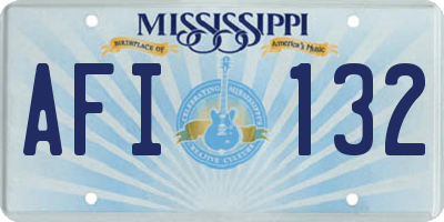 MS license plate AFI132