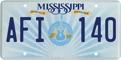 MS license plate AFI140