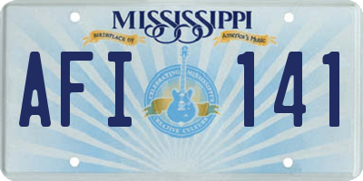MS license plate AFI141