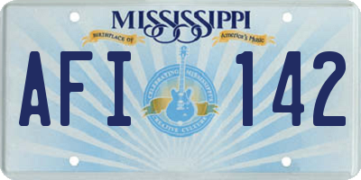 MS license plate AFI142