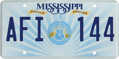 MS license plate AFI144