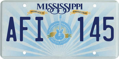 MS license plate AFI145