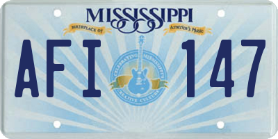 MS license plate AFI147
