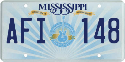 MS license plate AFI148