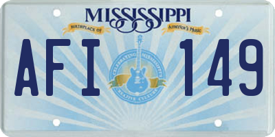 MS license plate AFI149
