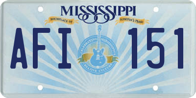 MS license plate AFI151