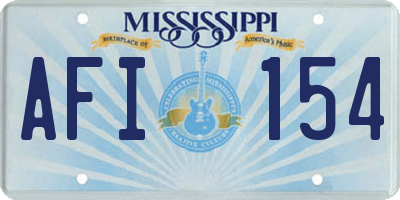 MS license plate AFI154