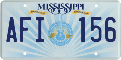 MS license plate AFI156