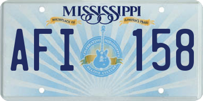 MS license plate AFI158