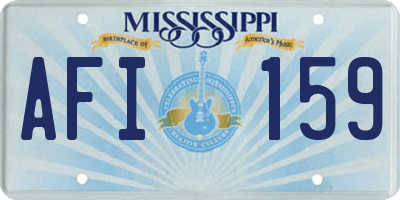 MS license plate AFI159