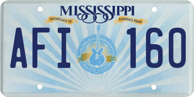 MS license plate AFI160