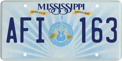 MS license plate AFI163
