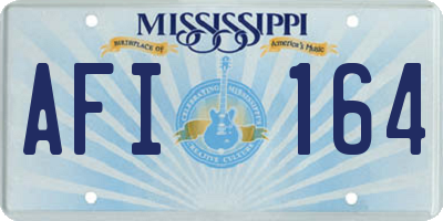 MS license plate AFI164
