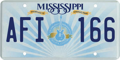 MS license plate AFI166