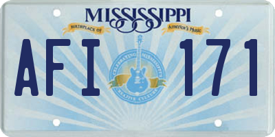 MS license plate AFI171
