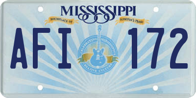 MS license plate AFI172
