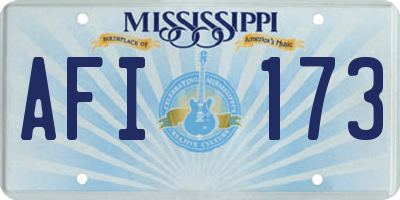 MS license plate AFI173