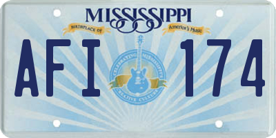 MS license plate AFI174