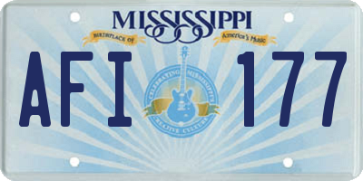 MS license plate AFI177