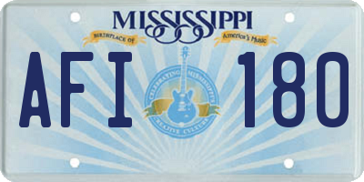 MS license plate AFI180