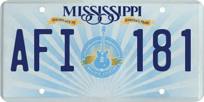 MS license plate AFI181