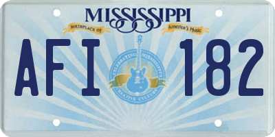 MS license plate AFI182