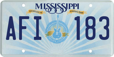MS license plate AFI183