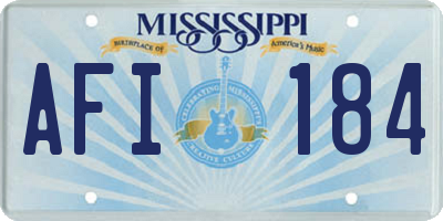 MS license plate AFI184
