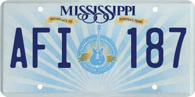MS license plate AFI187