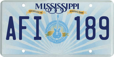 MS license plate AFI189