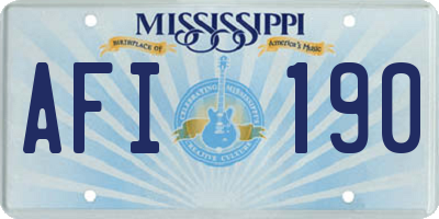 MS license plate AFI190