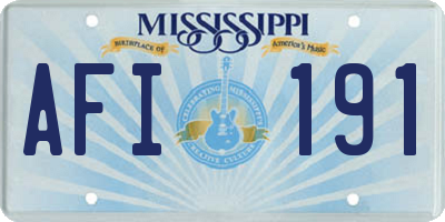 MS license plate AFI191