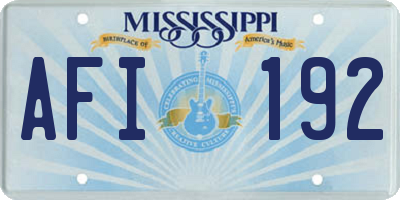 MS license plate AFI192