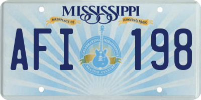MS license plate AFI198