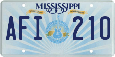 MS license plate AFI210
