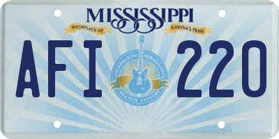 MS license plate AFI220