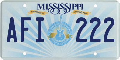 MS license plate AFI222