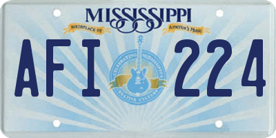 MS license plate AFI224