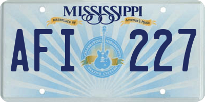 MS license plate AFI227
