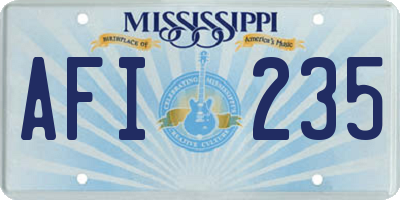 MS license plate AFI235