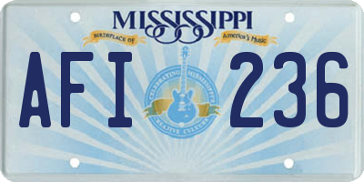 MS license plate AFI236