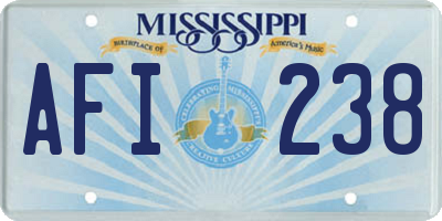 MS license plate AFI238