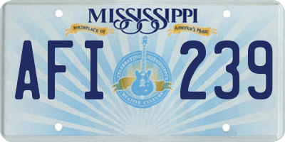 MS license plate AFI239