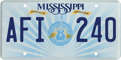 MS license plate AFI240