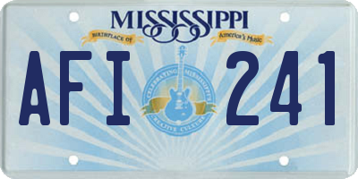 MS license plate AFI241