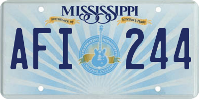 MS license plate AFI244