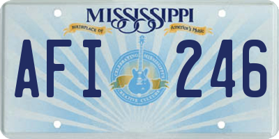 MS license plate AFI246