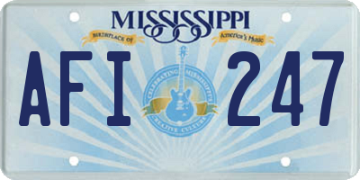 MS license plate AFI247